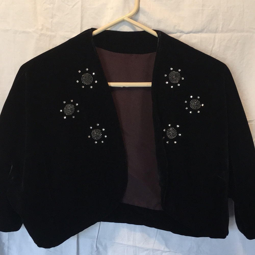 1963 Vintage Velvet Bolero Jacket Mint Condition